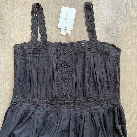 NWT The Great. Black cotton cachet dress. Size 1. - Picture 2 of 10